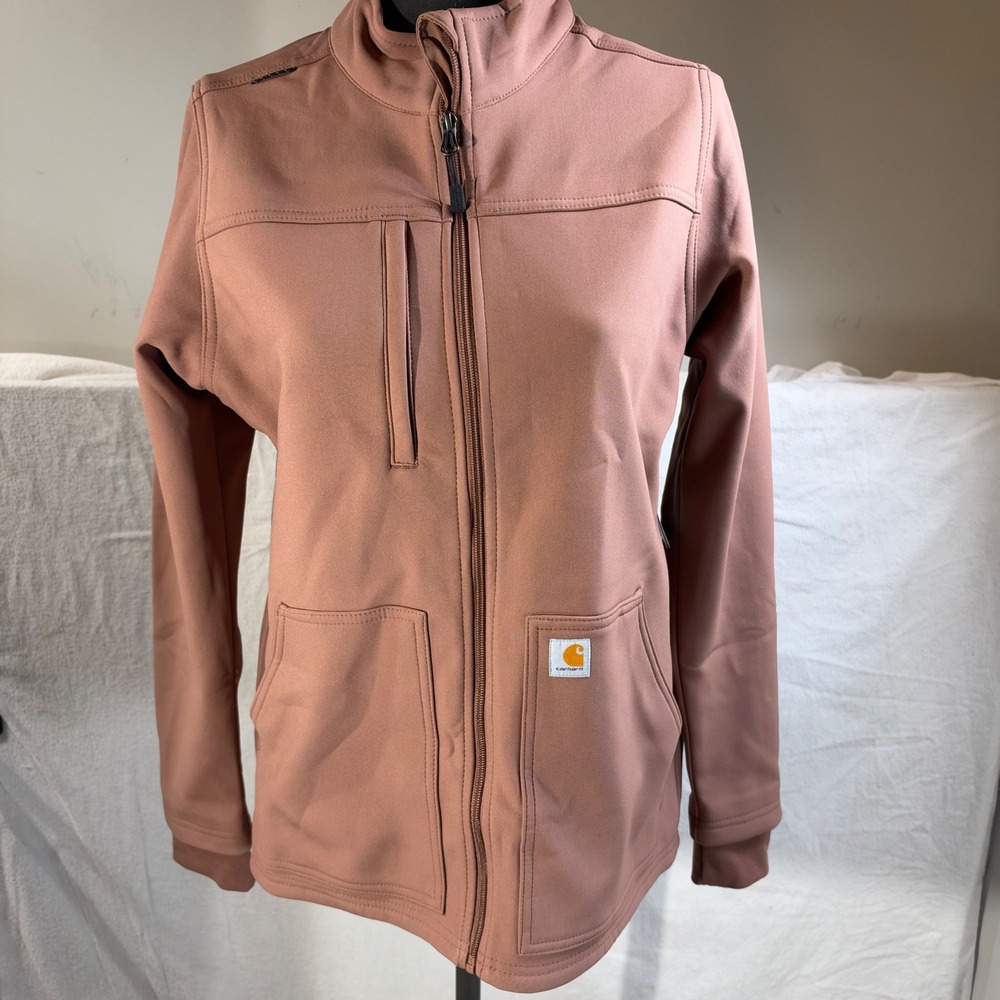 Carhartt Medical Women Rugged Flex Bonded Fleece Zip Jacket Nutmeg MJ1023-W L
